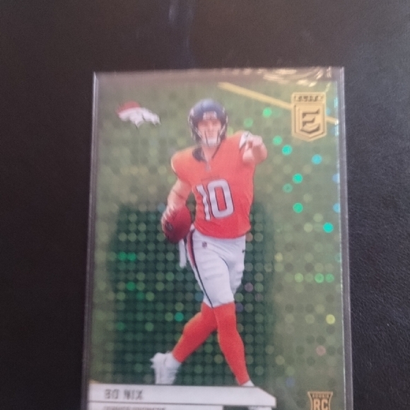 Bo Nix (RC) 2024 Panini Donruss Elite Green Disco Prizm - Picture 1 of 2